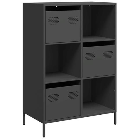 Credenza Nera 68x39x103,5 Cm In Acciaio - Foto 2