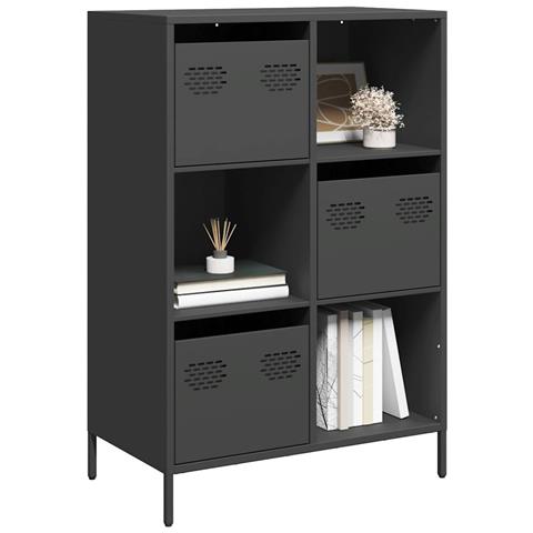 Credenza Nera 68x39x103,5 Cm In Acciaio - Foto 1