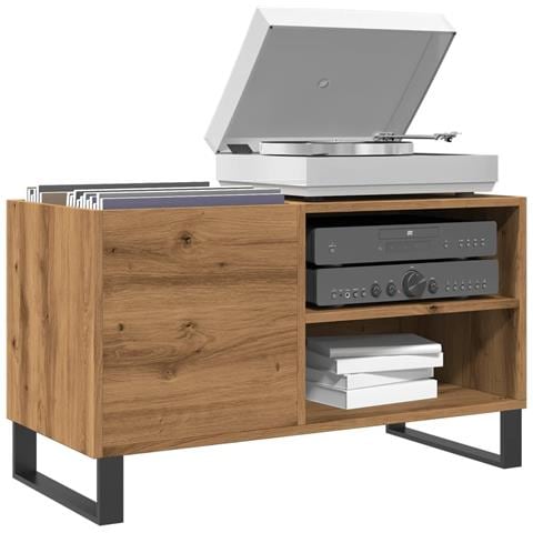 Mobile Porta Dischi Rovere Artigianale 84,5x38x48cm Multistrato - Foto 1