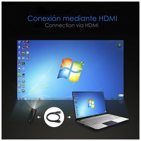 Mini Videoproiettore Portatile Led P09 Ii, Dlp. Android 9.0, Wi-fi, Pannello Touch. Batteria Ricaricabile. Clonazione Schermo. Netflix, Youtube, Ecc. 14,5x8x1,75 Cm. Colore Nero - Foto 7