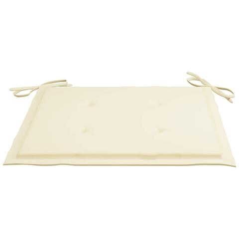 Lusso Casadino -  Sedie Da Giardino Con Cuscini Crema 3 Pz Legno Massello Di Teak - Foto 8