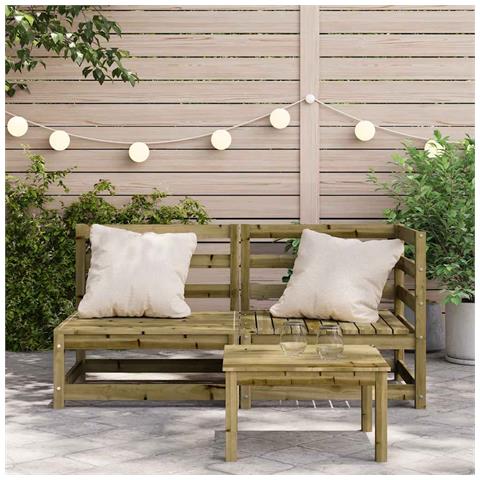 Divano Da Giardino A 2 Sedute In Legno Impregnato Di Pino - Foto 2