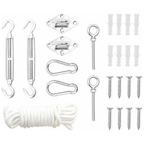 Set Accessori Per Vela Parasole 9 Pz In Acciaio Inossidabile - Foto 2