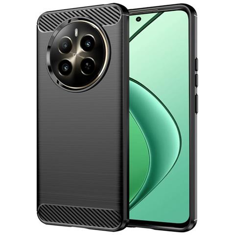 Custodia B-case Tpu Silicone Cover Case Per Realme 12 Plus 5g Carbon Metal Black - Foto 1
