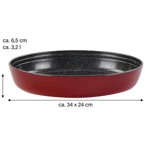 Casseruola  34 X 24 X 6,5 Cm In Vetro Borosilicato Con Rivestimento Antiaderente, Rivestita Con Particelle Di Vera Pietra, Pirofila, Teglia, Teglia Per Arrosti, Tortiera - Foto 4