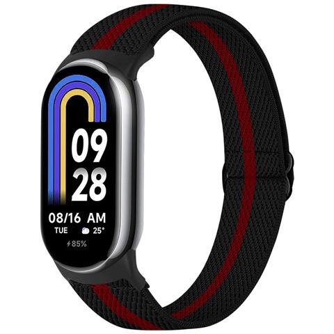 Cinturino Elastico In Nylon Per Xiaomi 8/9 (14 Mm) Red+black - Foto 1