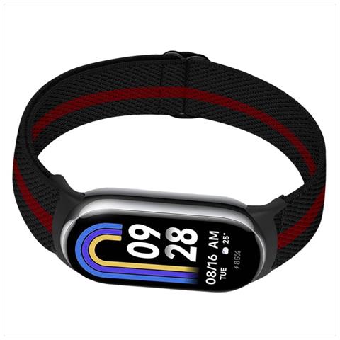 Cinturino Elastico In Nylon Per Xiaomi 8/9 (14 Mm) Red+black - Foto 2