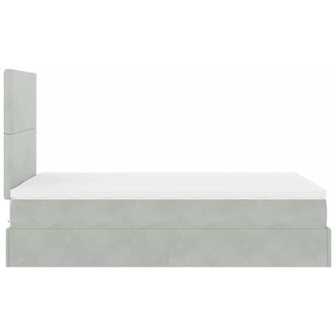 Struttura Letto Pouf con Materassi 120x190 cm Velluto - Foto 9
