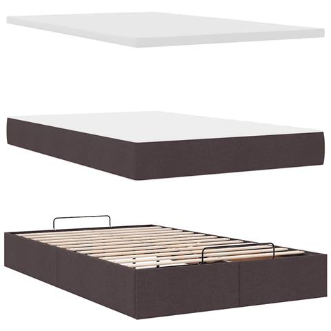 Struttura Letto Pouf con Materasso 120x200 cm in Tessuto - Foto 9