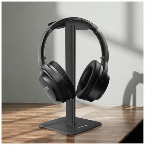 Supporto Da Scrivania Per Cuffie Design Audio Minimalista, Nero - Foto 2