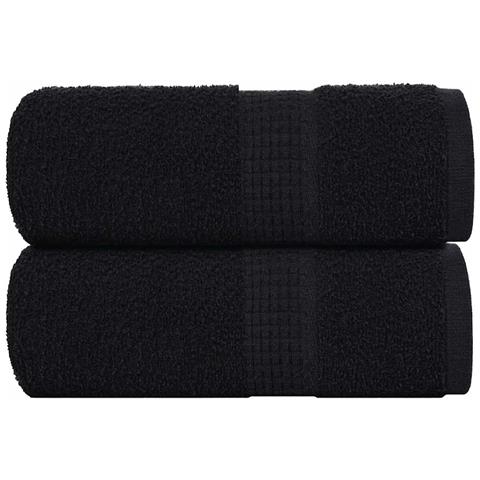 Asciugamani Ospiti 2 pz Neri 30x50 cm 360 g/m² 100% Cotone - Foto 1