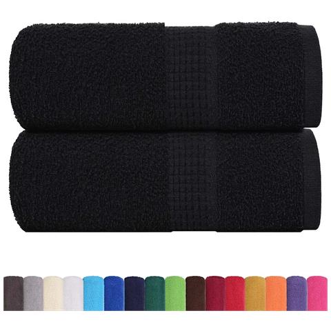 Asciugamani Ospiti 2 pz Neri 30x50 cm 360 g/m² 100% Cotone - Foto 2