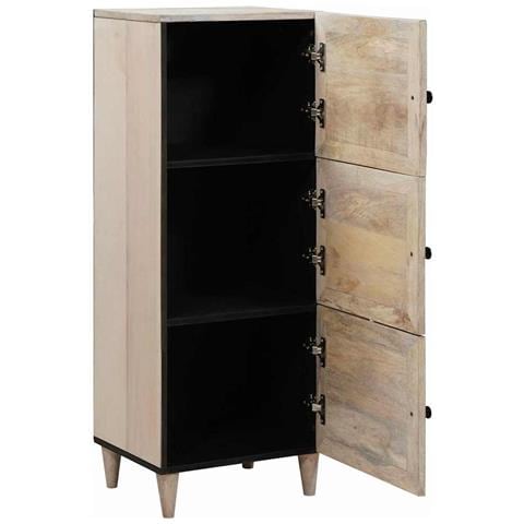 Credenza Bianco 40 x 33 x 110 cm legno massello di mango - Foto 2
