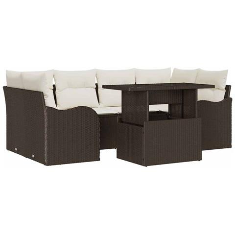 Set Divano da Giardino 7 pcs Marrone 100 x 55 x 73 cm - Foto 1