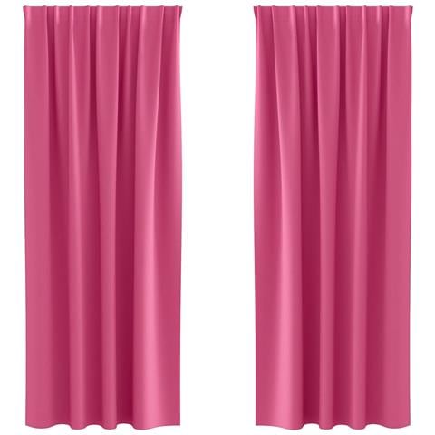 Tende con tende 2 pcs Rosa Vivo 225x140cm Poliestere - Foto 1