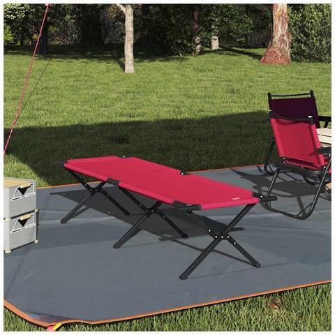 Letto da campeggio pieghevole Rosso Tessuto Oxford - Foto 2