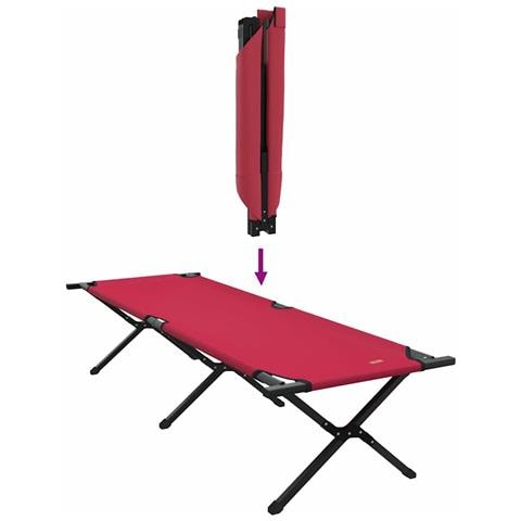 Letto da campeggio pieghevole Rosso Tessuto Oxford - Foto 9