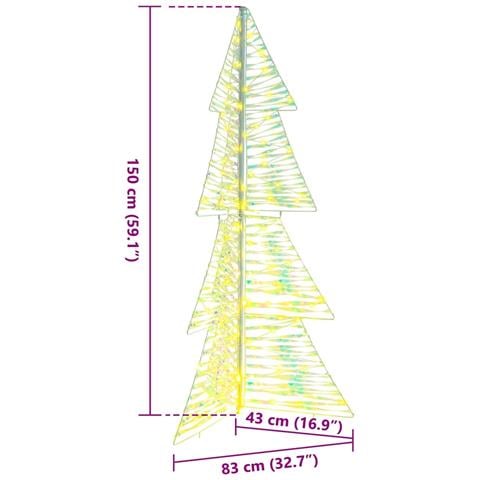 Albero di Natale con 160 LED Bianco caldo 150 cm PET - Foto 8