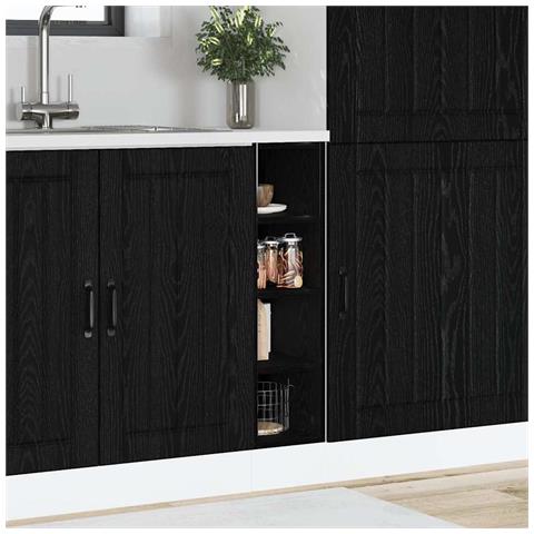 Base per Cucina Riga Rovere nero 20 x 44,5 x 81,5 cm - Foto 2