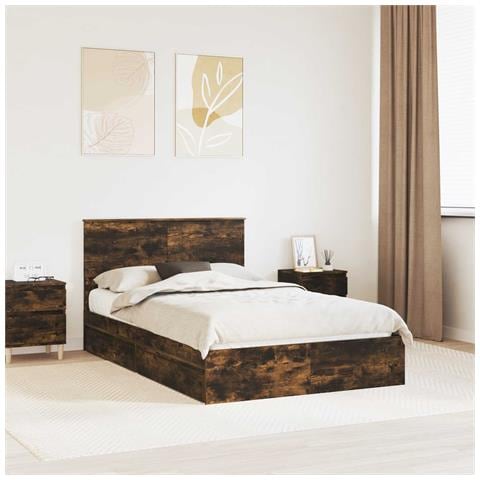 Letto con Contenitore con testiera Rovere fumé 120 x 190 cm - Foto 2