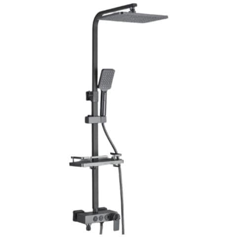 Colonna doccia, Blackswan, Tipo M228, modello grigio antracite, con 3 vie, termostato, doccetta tipo SPA e bocca mobile nascosta, misura 116 cm - Foto 1