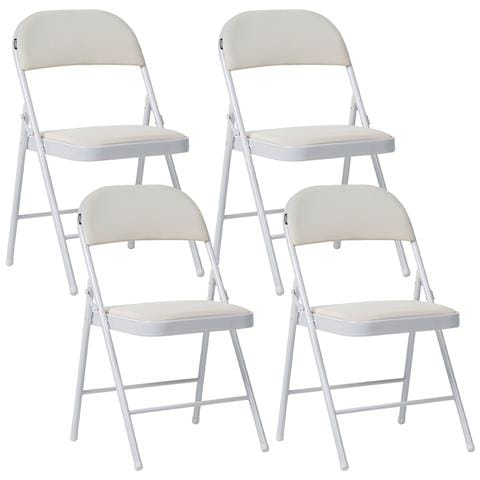 Set Di 4 Sedie Pieghevoli Shasta Metallo Bianco - Foto 2