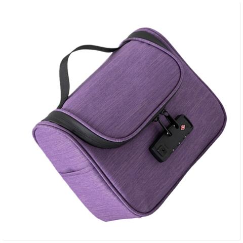 Borsa Organizer Portaoggetti Lucchettabile - Custodia Con Password In Tessuto Oxford Purple - Foto 1
