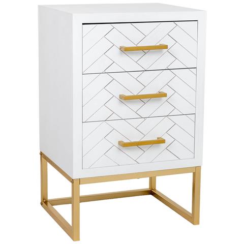 Comodino In Legno E Metallo 3 Cassetti Cm 43x37x70h - Foto 1