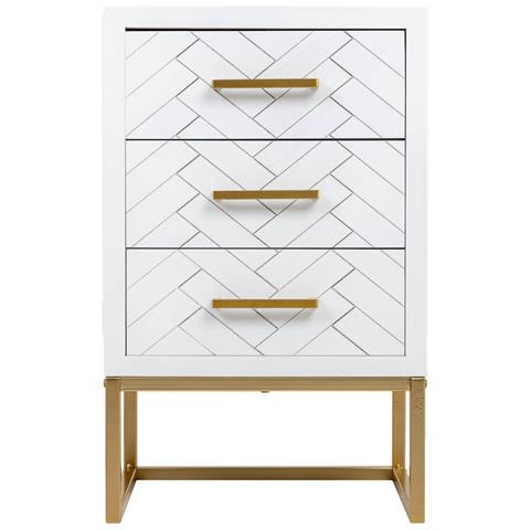 Comodino In Legno E Metallo 3 Cassetti Cm 43x37x70h - Foto 2