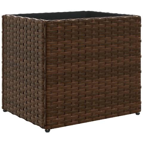 Fioriera da Giardino Marrone 36x30x32 cm in Polyrattan - Foto 1