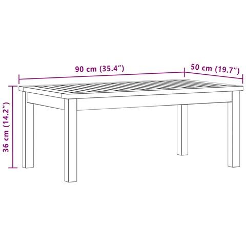 Tavolino da salotto Acacia chiaro 90 x 50 x 36 cm - Foto 7
