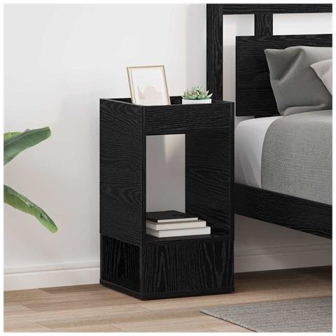 Tavolino 2 pcs Rovere Nero 30 x 30 x 56 cm Legno multistrato - Foto 2