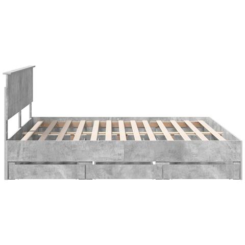 Struttura del letto con cassetto Grigio cemento 200 x 200 cm - Foto 9