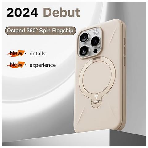 Cover per iPhone 16 Pro - TPU+PC+Silicone, Marfil, MagSafe - Foto 2