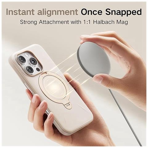 Cover per iPhone 16 Pro - TPU+PC+Silicone, Marfil, MagSafe - Foto 4