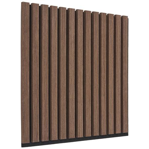 Set 2 Pannelli Acustici 52x52 Cm Effetto Noce Scuro - Foto 2