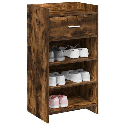 Mobile per scarpe con cassetto Rovere Fumo 48 x 36 x 92 cm - Foto 2