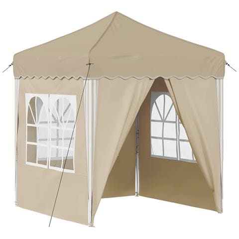 Tenda per feste a pop-up 195 x 195 x 245 cm Crema - Foto 1