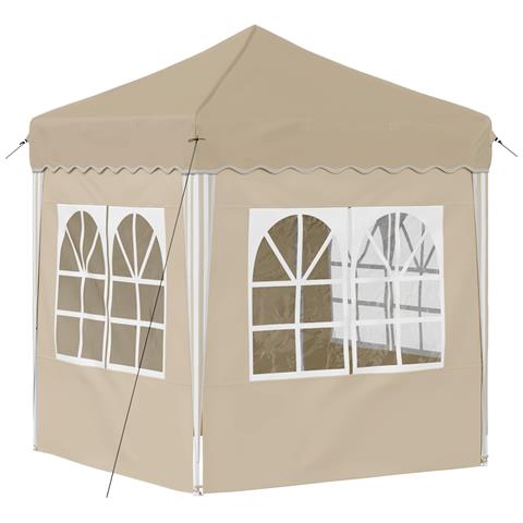 Tenda per feste a pop-up 195 x 195 x 245 cm Crema - Foto 9
