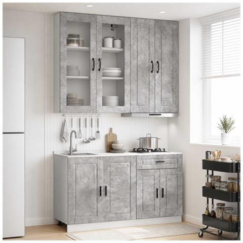 Unità Cucina PORTO 4 pcs Grigio Cemento Legno ingegnerizzato - Foto 2