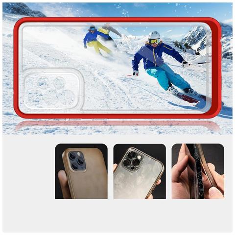 Custodia Trasparente 3in1 Per Samsung Galaxy A13 5g Frame Gel Rossa - Foto 1
