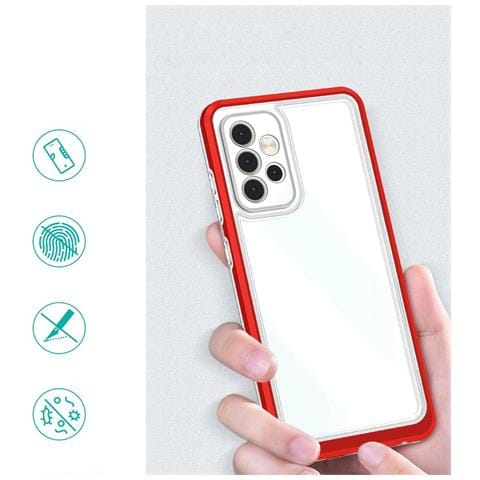 Custodia Trasparente 3in1 Per Samsung Galaxy A13 5g Frame Gel Rossa - Foto 6