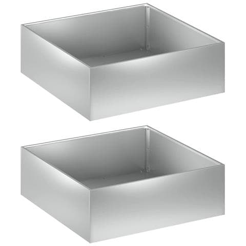 Vaso da giardino 2 pz Argento 40 x 40 x 20 cm Acciaio zincato - Foto 1