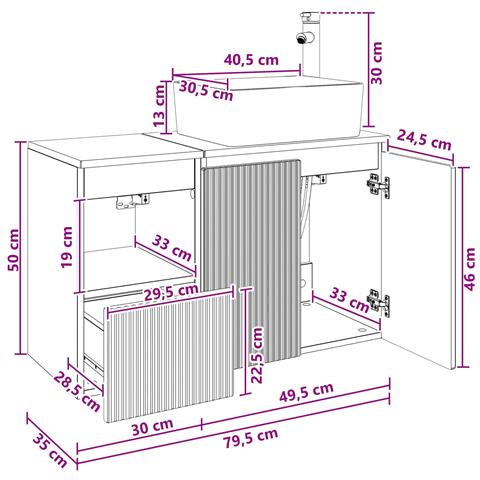 Set di mobili per il bagno 2 pz Bianco Lucido - Foto 9