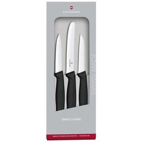 V-6.71 13.3g Set Coltelli Per Verdure Swiss Classic, 3 Pezzi, Nero - Foto 2