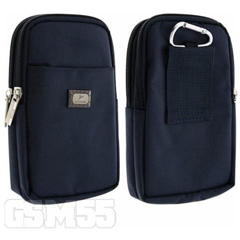 Custodia Smartphone Cintura Universale Doppia Tasca Nylon Spesso Blu - Foto 2