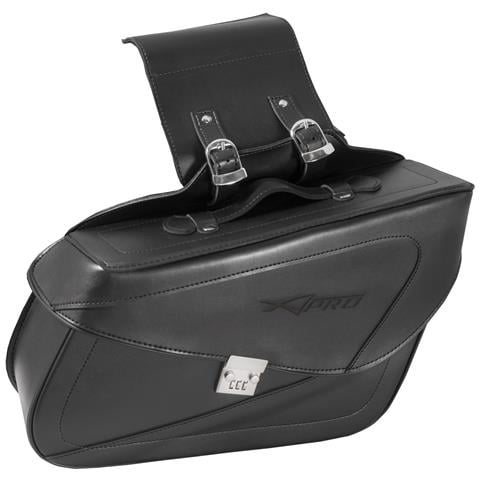 Borsa Moto Customo Chopper Borchie Cromate Nero Laterale Destra Singola - Foto 1