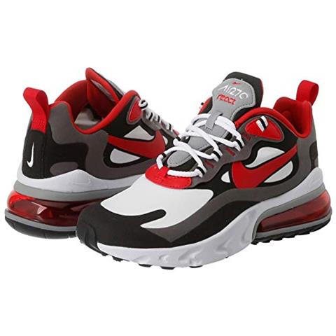 Air Max 270 React, Scarpe Da Ginnastica Uomo, Multicolore (nero / univ Rosso / bianco / iron Grigio / particle Grigio), 42 Eu - Foto 2