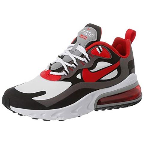 Air Max 270 React, Scarpe Da Ginnastica Uomo, Multicolore (nero / univ Rosso / bianco / iron Grigio / particle Grigio), 42 Eu - Foto 1