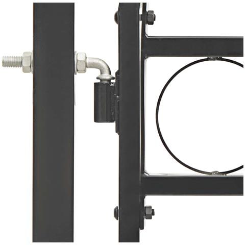 Cancello Per Recinzione Ad Arco In Acciaio 100x250 Cm Nero - Foto 5